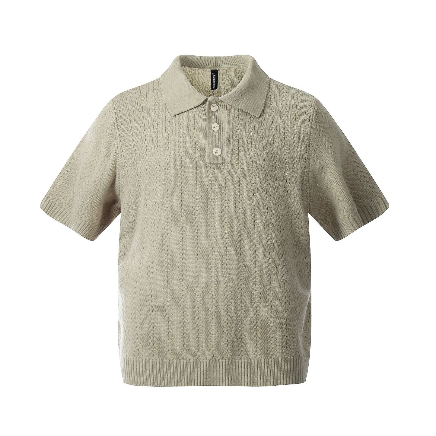 Hustle vintage summer vintage cutout knitted sweater short sleeve polo neck sweater