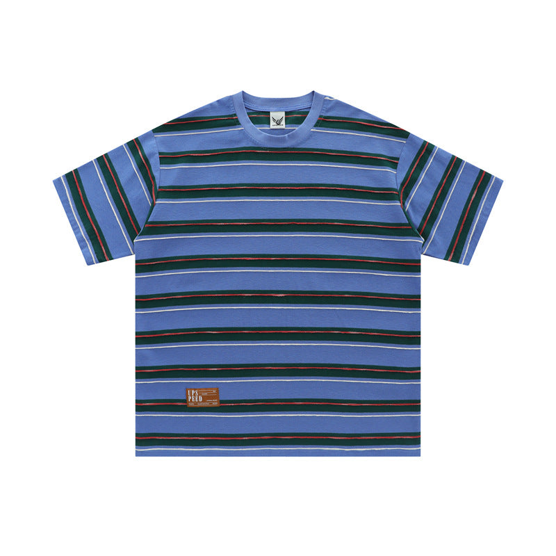 Camisas Retros Vintage Striped Short Sleeve T-Shirt