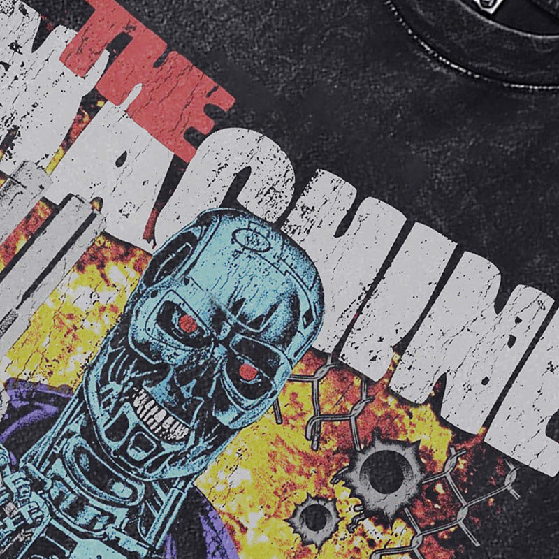 Ropa Vintage Hombre Skull Print Short Sleeve T-Shirt