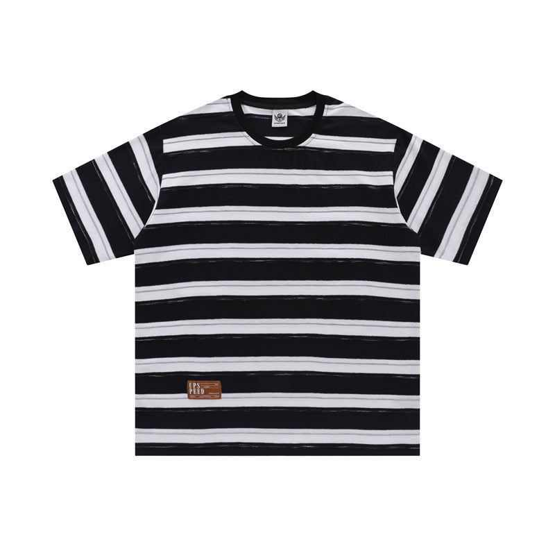 Camisas Retros Vintage Striped Short Sleeve T-Shirt