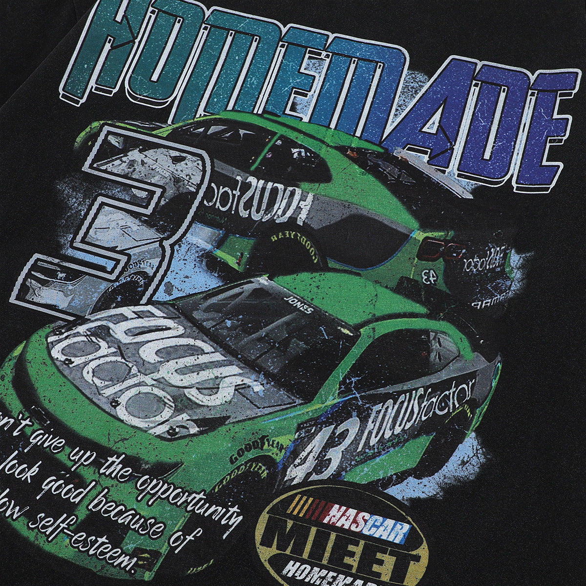 1990 Fashion T-Shirt Summer Locomotive Printing Washing Water Old Short Sleeve T-Shirt