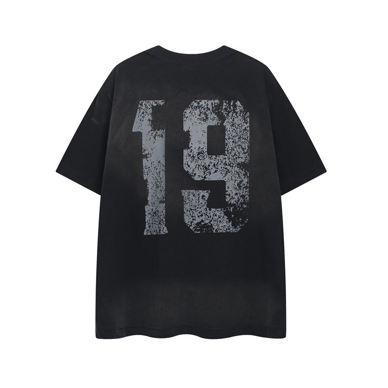 Y2K mens shirt retro cleanfit loose short sleeve t-shirt