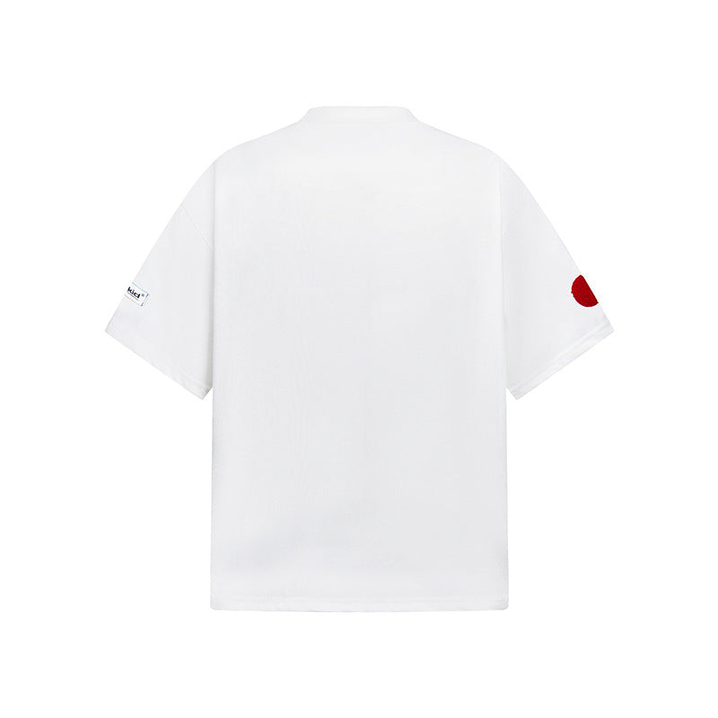 Vintage Usa Shirt Vintage Crew Neck T-Shirt Embroidery Loose Casual