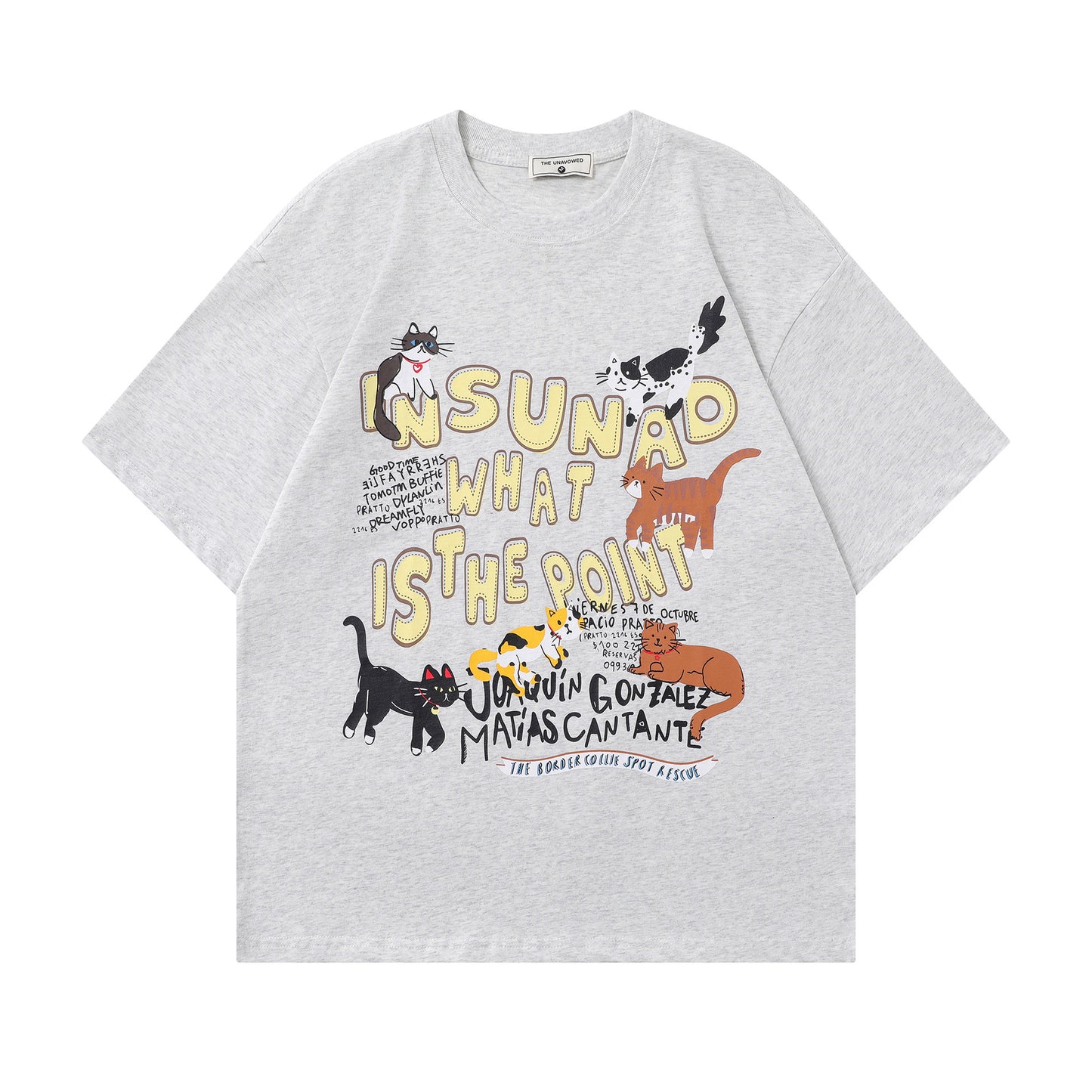 Ye T Shirt Retro Cat Print T-Shirt