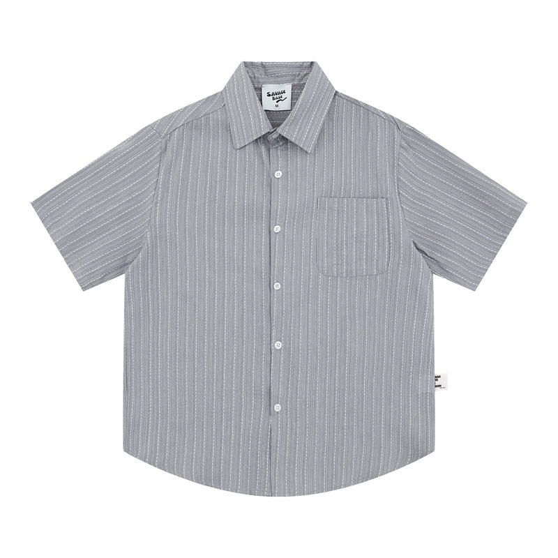 Hip Hop Shirts For Boys Vintage Summer Lapel Short Sleeve Shirt