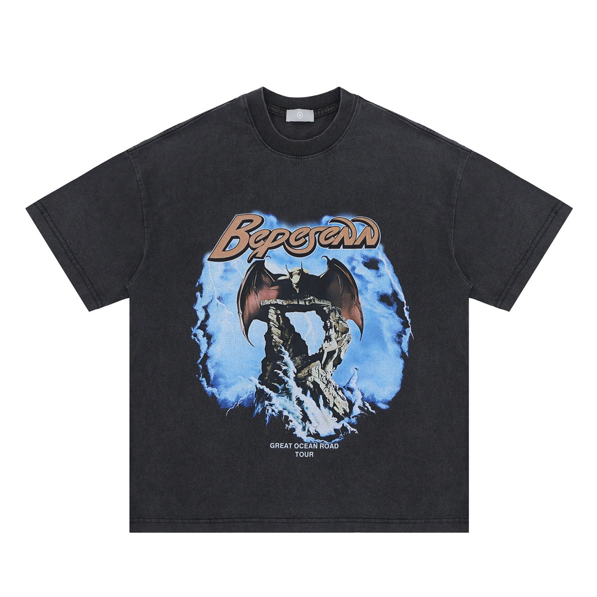 Vintage College Shirts Summer Vintage Vintage Washed Short Sleeve T-Shirts