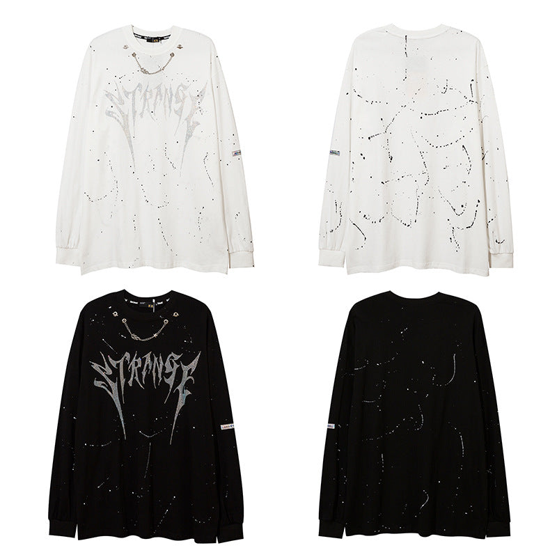 Vintage T Shirts Hip Hop Autumn Winter Vintage Loose Long Sleeve T-Shirt