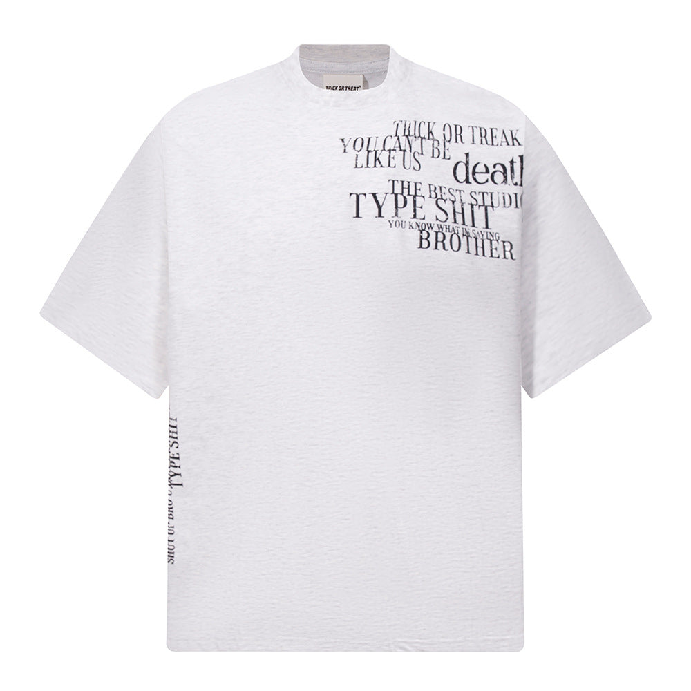 Nostalgia T Shirts Vintage gradual change letter print loose casual top