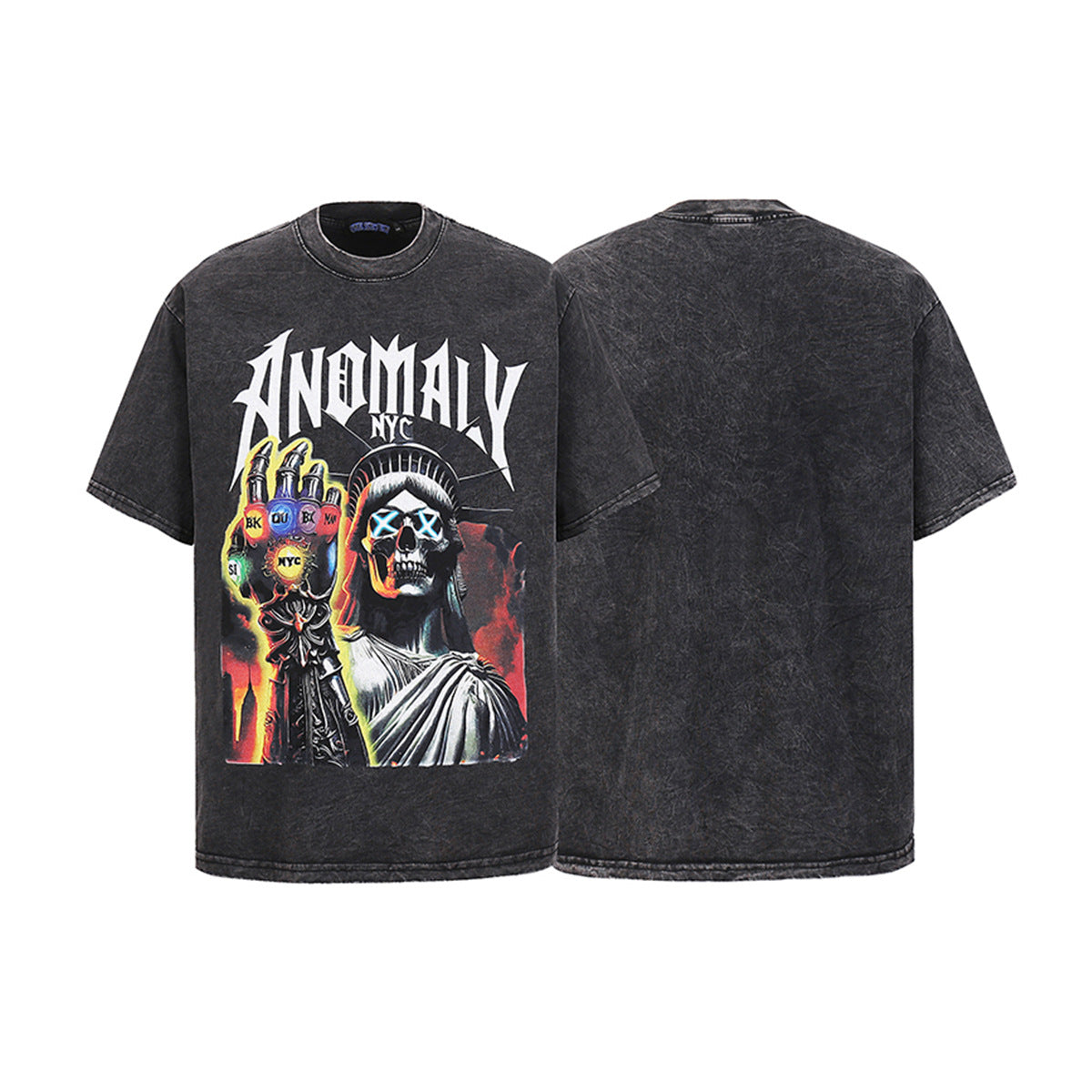 Hip hop clothing new york summer hip hop skull t-shirt short sleeve