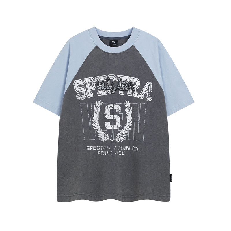 Y2K mens shirt hip hop retro crew neck men's short sleeve T-shirt
