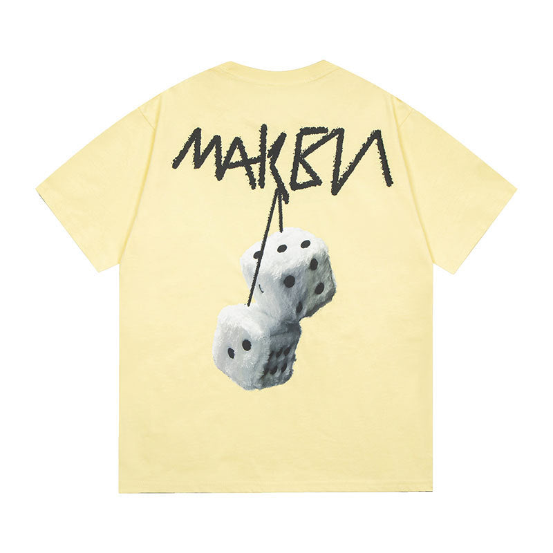 Vintage Tišö Rt Dice Letter Print Short Sleeve T-Shirt