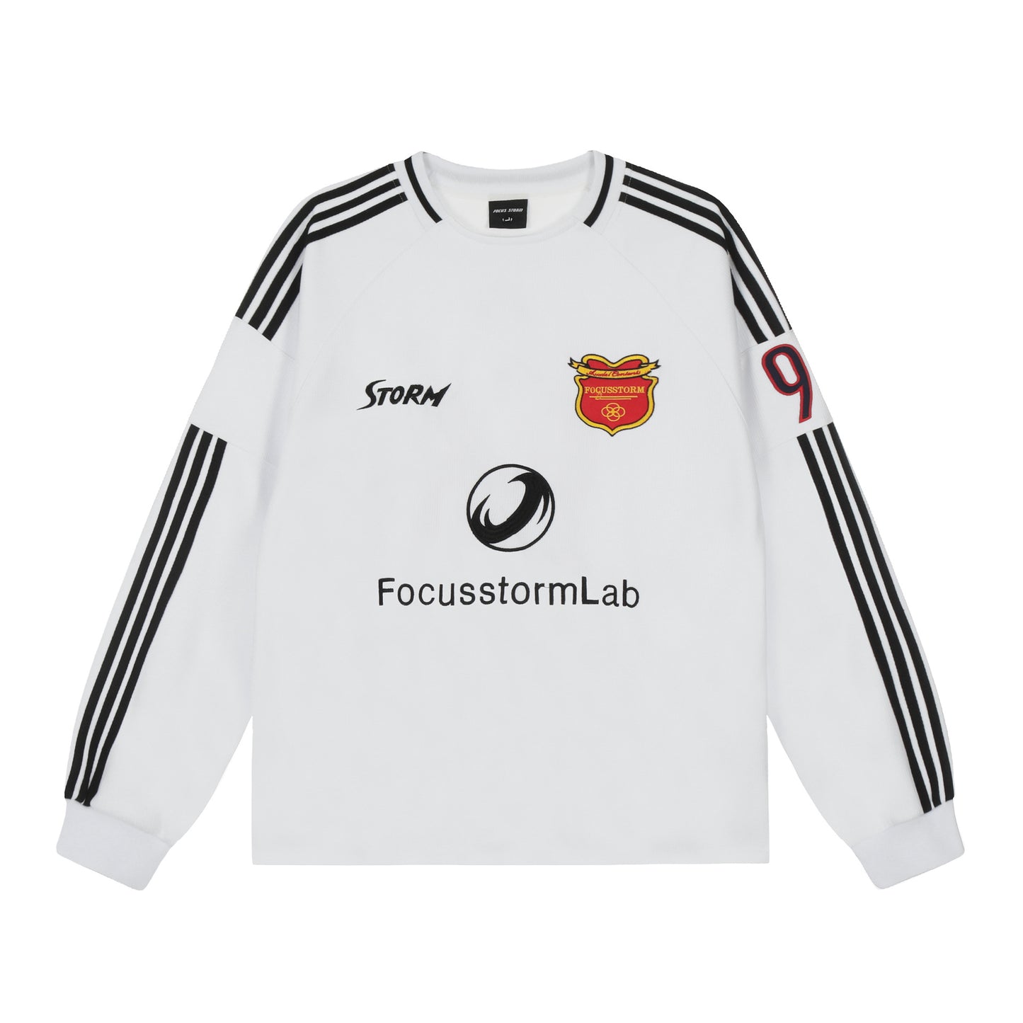 New York Hip Hop Style Fall Vintage Sports Casual Striped Alphabet Embroidered Pullover Sweater