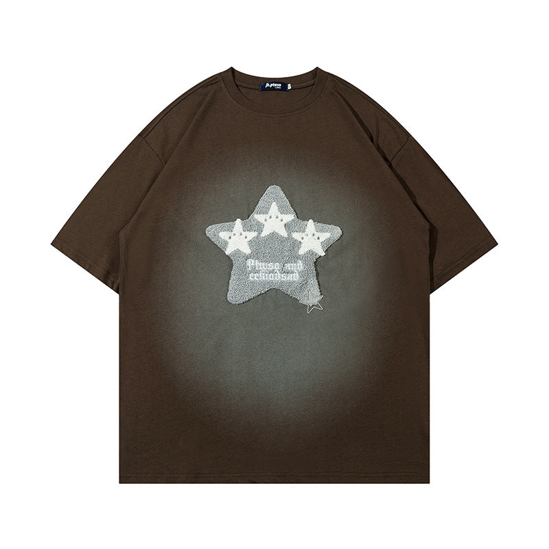 1990 Fashion T-Shirt Vintage Embroidered Short Sleeve T-Shirt Spring Summer