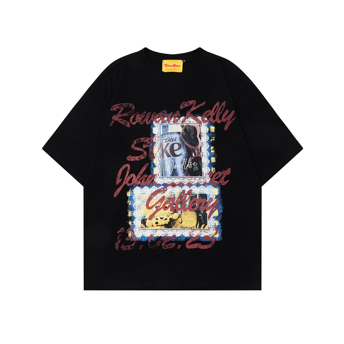 90s West Coast Hip Hop Fashion T Shirts Vintage Old Oil Painting Alphabet Print Short Sleeve Top