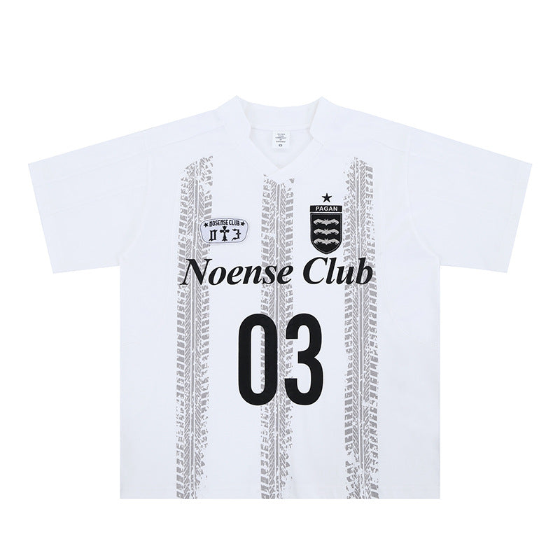 Vintage 90s Hip Hop Clothing Summer Vintage V-Neck Short Sleeve T-Shirt