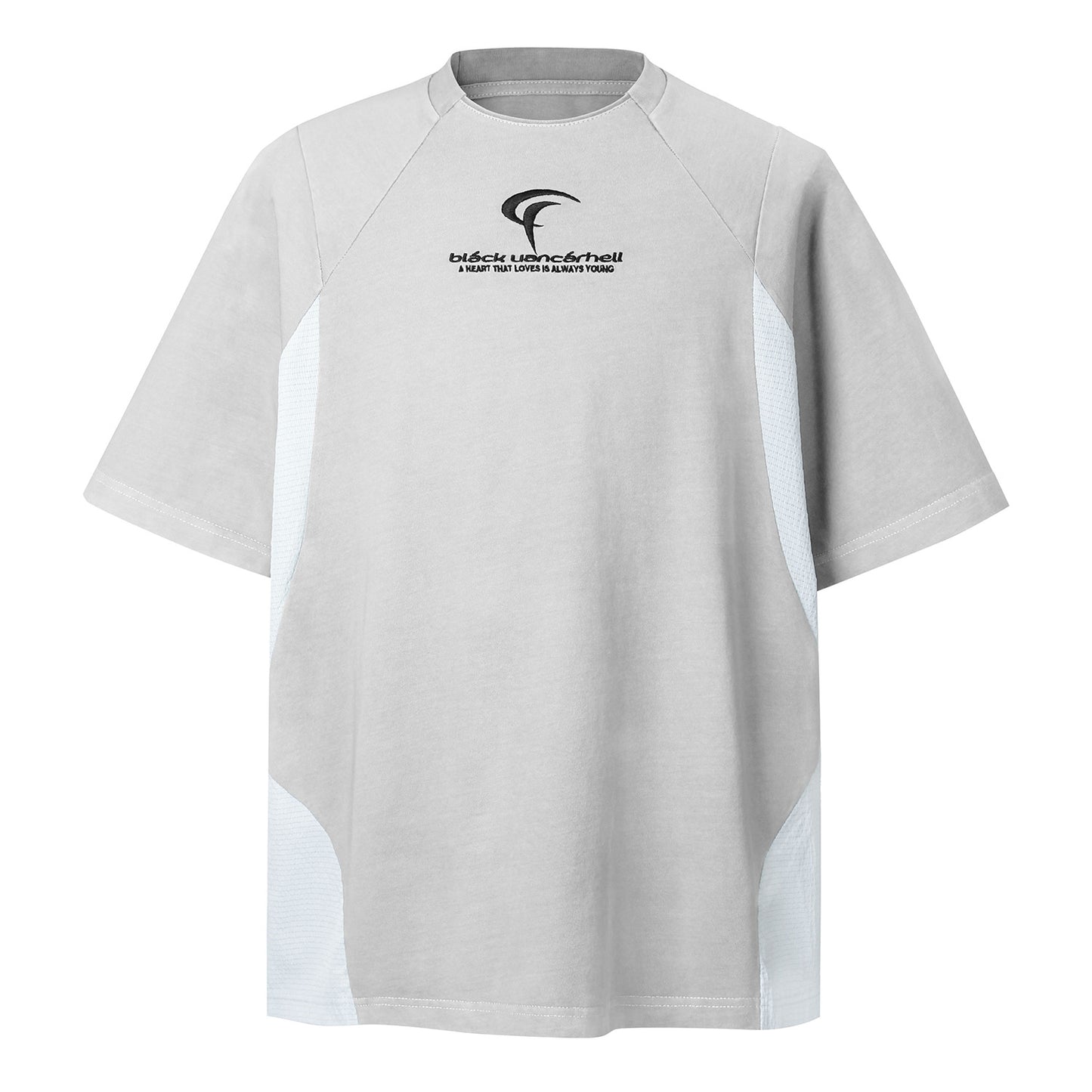 Unisex T-shirts Summer Splicing Men's Embroidered Loose Short Sleeve T-Shirt