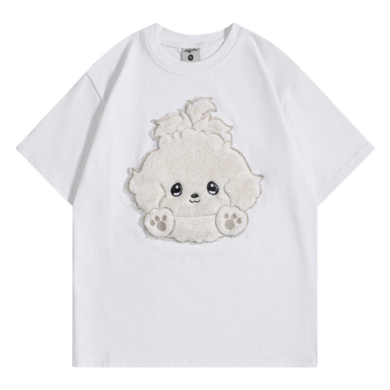 Camisetas streetwear Summer Vintage Dog Casual Loose Short Sleeve T-Shirt