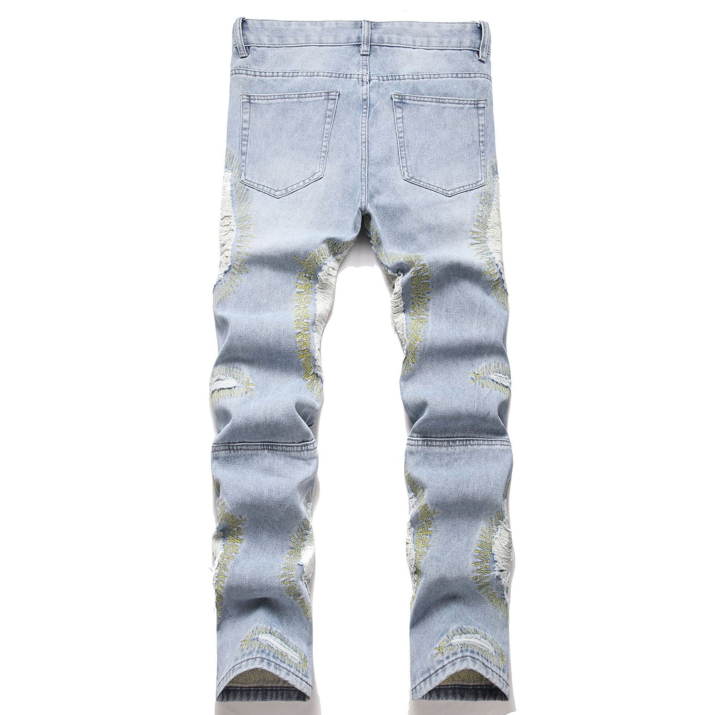 1990 Fashion Jeans Retro Ripped Jeans Straight Pants