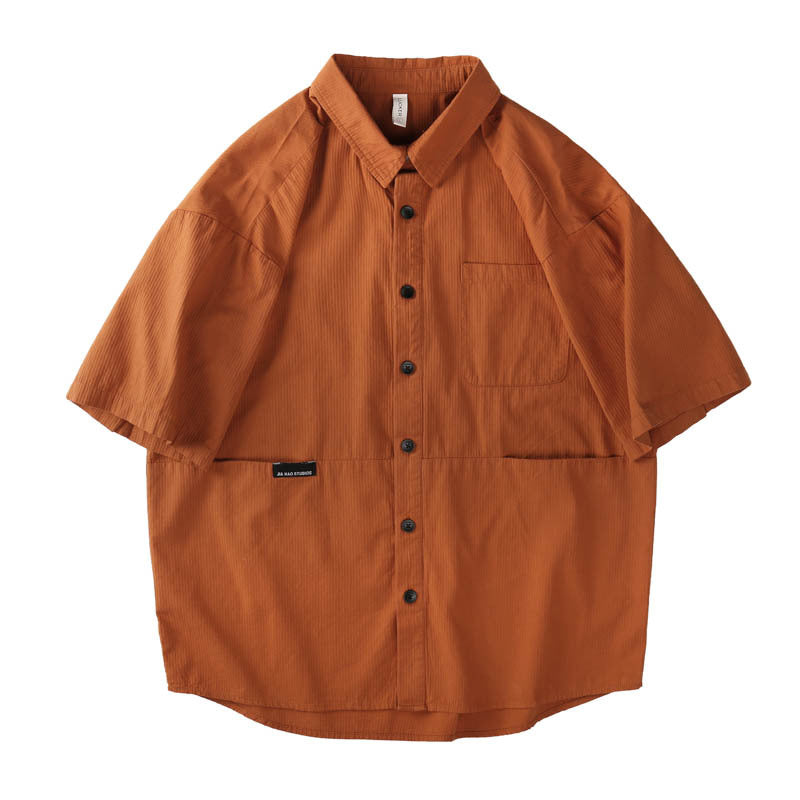 Men T-shirts Short Sleeve Shirt Summer Loose Vintage Top