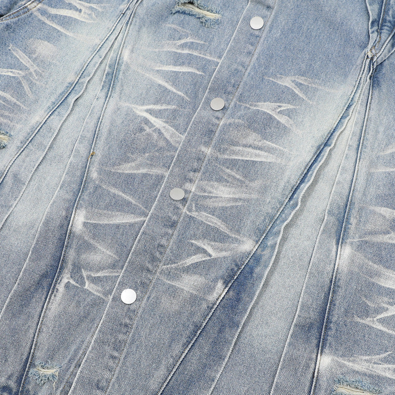 Hip Hop Shirts For Boys Summer Washed Jeans Hip Hop Denim
