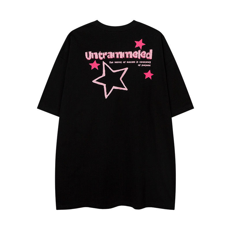 Vintage Tišö Rt Panda Little Star Print Short Sleeve T-Shirt
