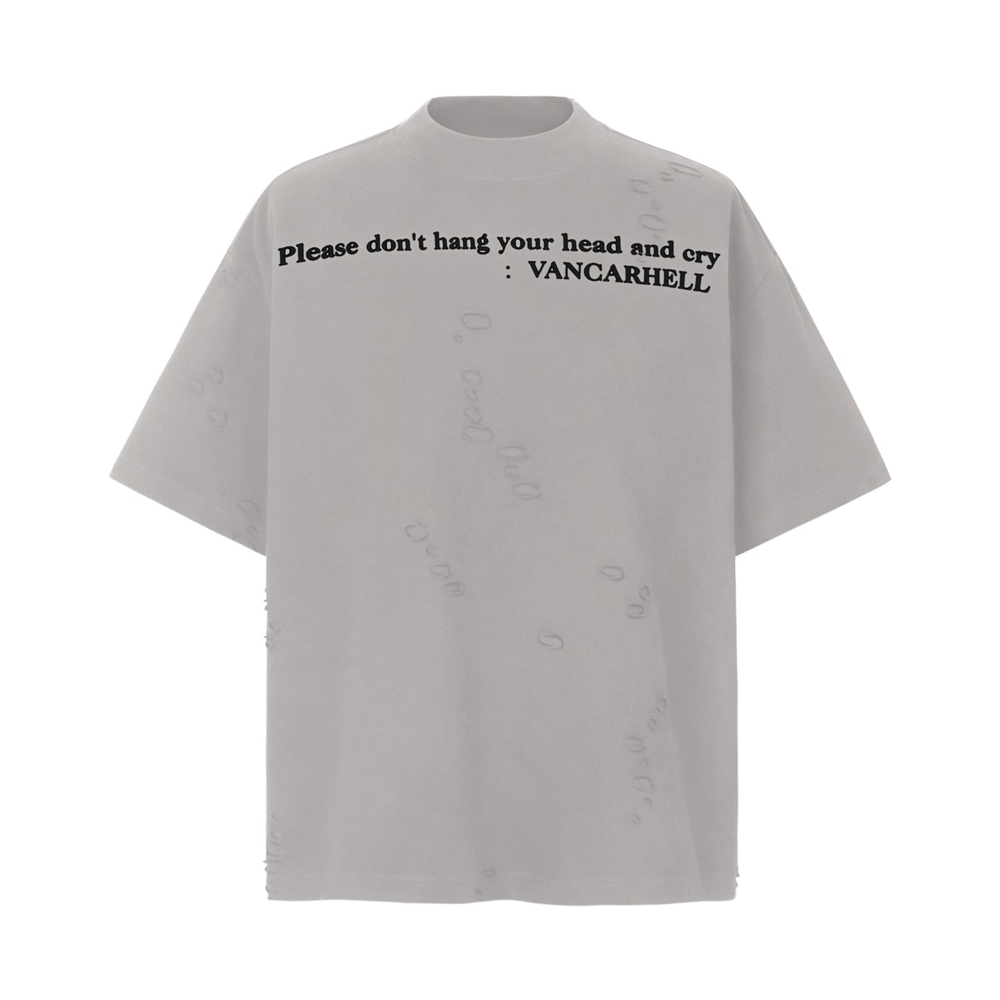 USA Vintage T-Shirt Letter Embroidery Ripped Men's Summer Loose