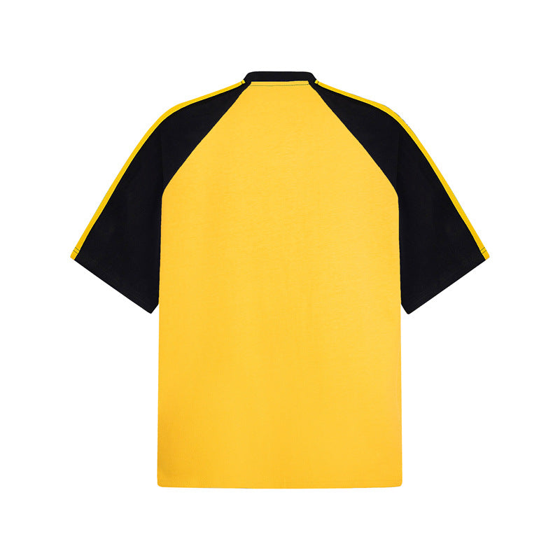 Casual Street Wear Vintage Shoulder Short Sleeve Summer Crew Neck Top
