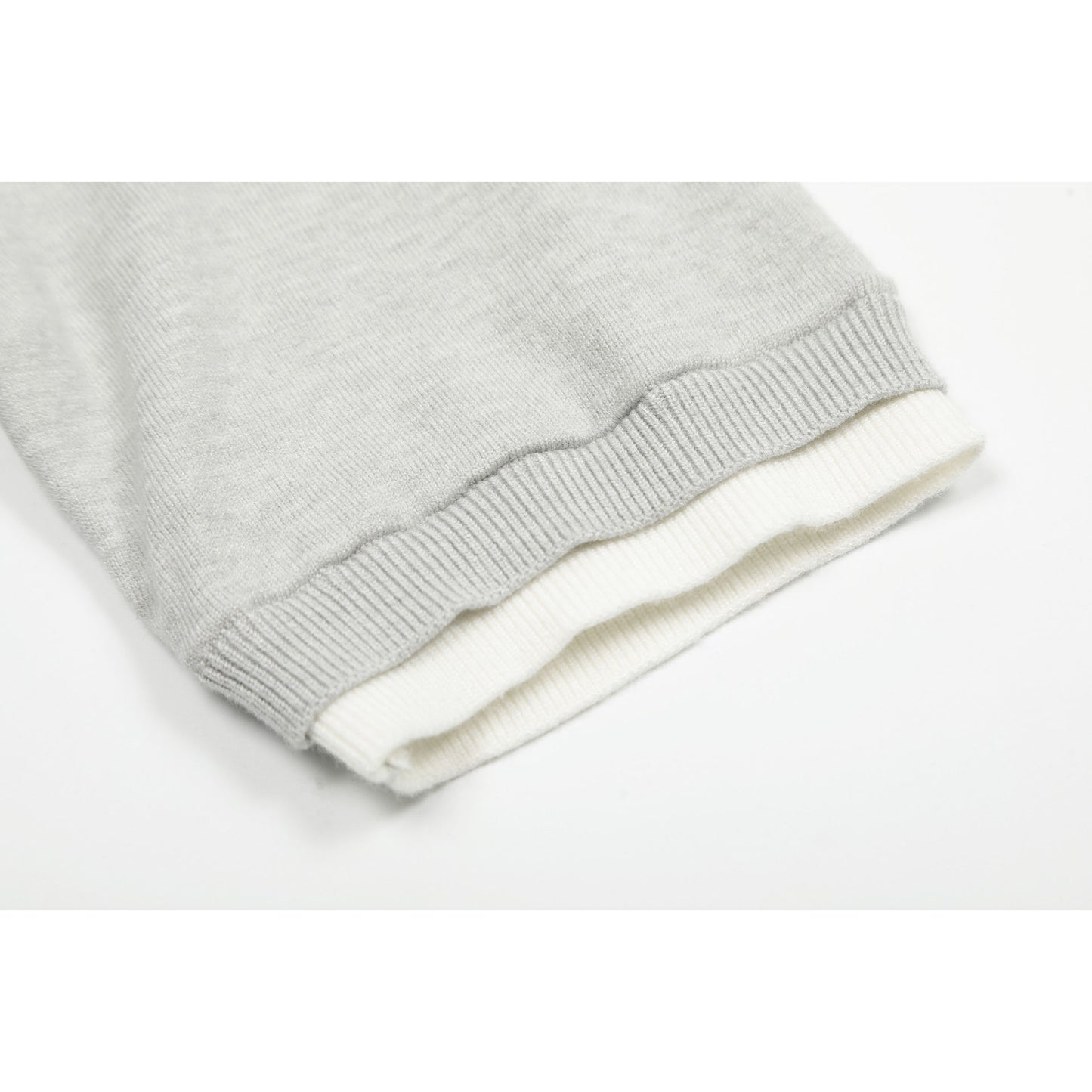 Casual Street Wear Vintage Grey Knitted T-Shirt Short Sleeve Cleanfit Half Sleeve