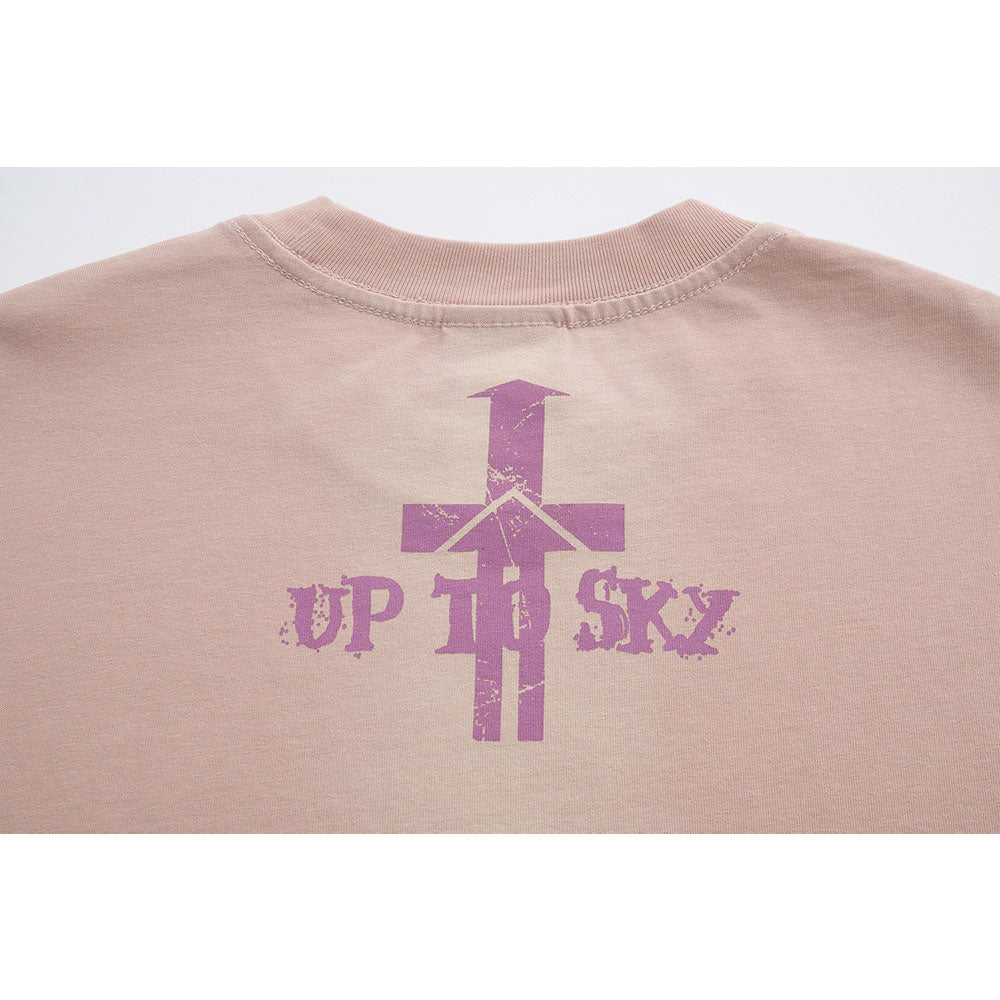 Nostalgia T Shirts Vintage Crew Neck T-Shirt Embroidered Letters Loose Casual
