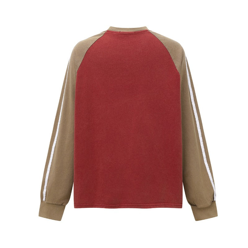 Unisex long-sleeved shirt autumretro color matching