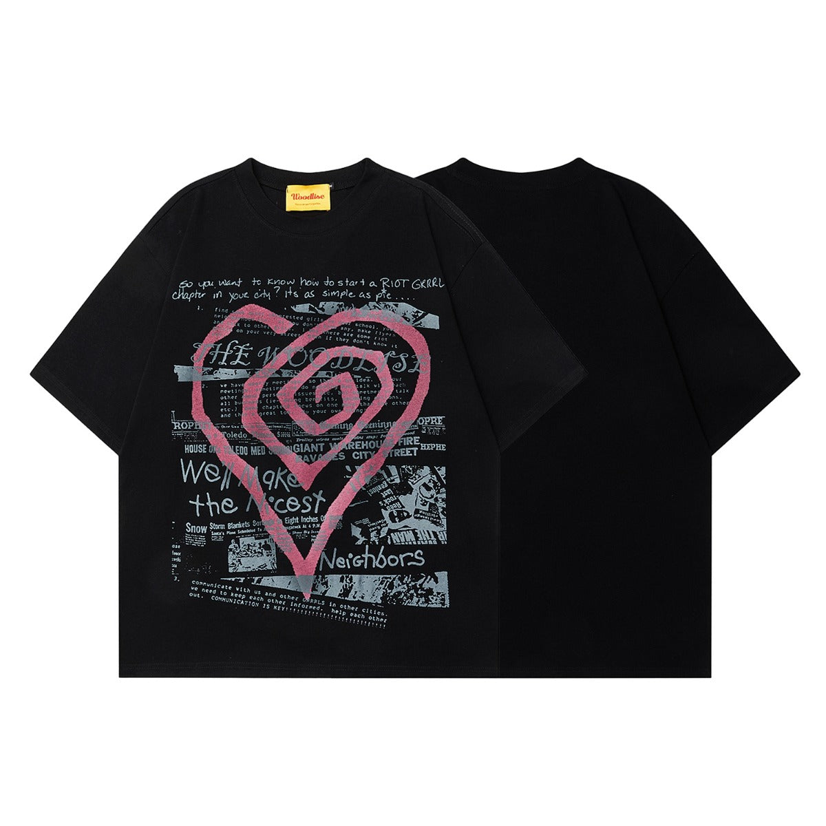 90s West Coast Hip Hop Fashion T Shirts Graffiti Love Short Sleeve Casual Loose T-Shirt
