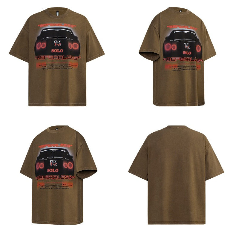 80s And 90s Vintage T Shirts Washed and Old GTR Short Sleeve T-Shirts
