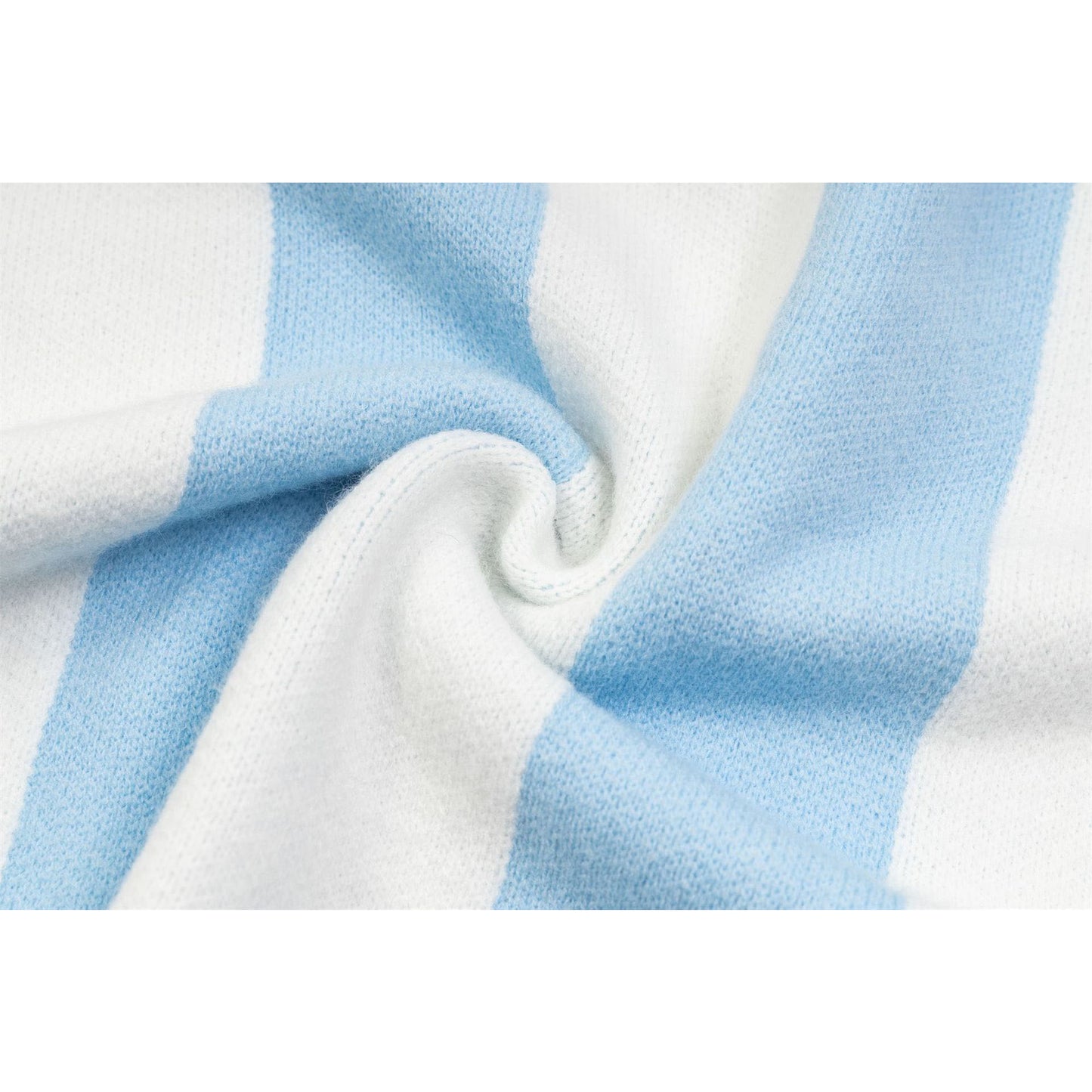 Marcas De Streetwear Striped Letter-Embroidered Lapel Sweater