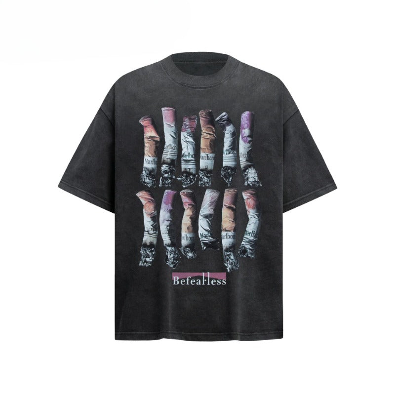 80s And 90s Vintage T Shirts Vintage Washing Water Old Printed Short Sleeve T-Shirts