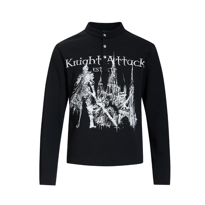 Unisex long-sleeved shirt autumretro dark printing