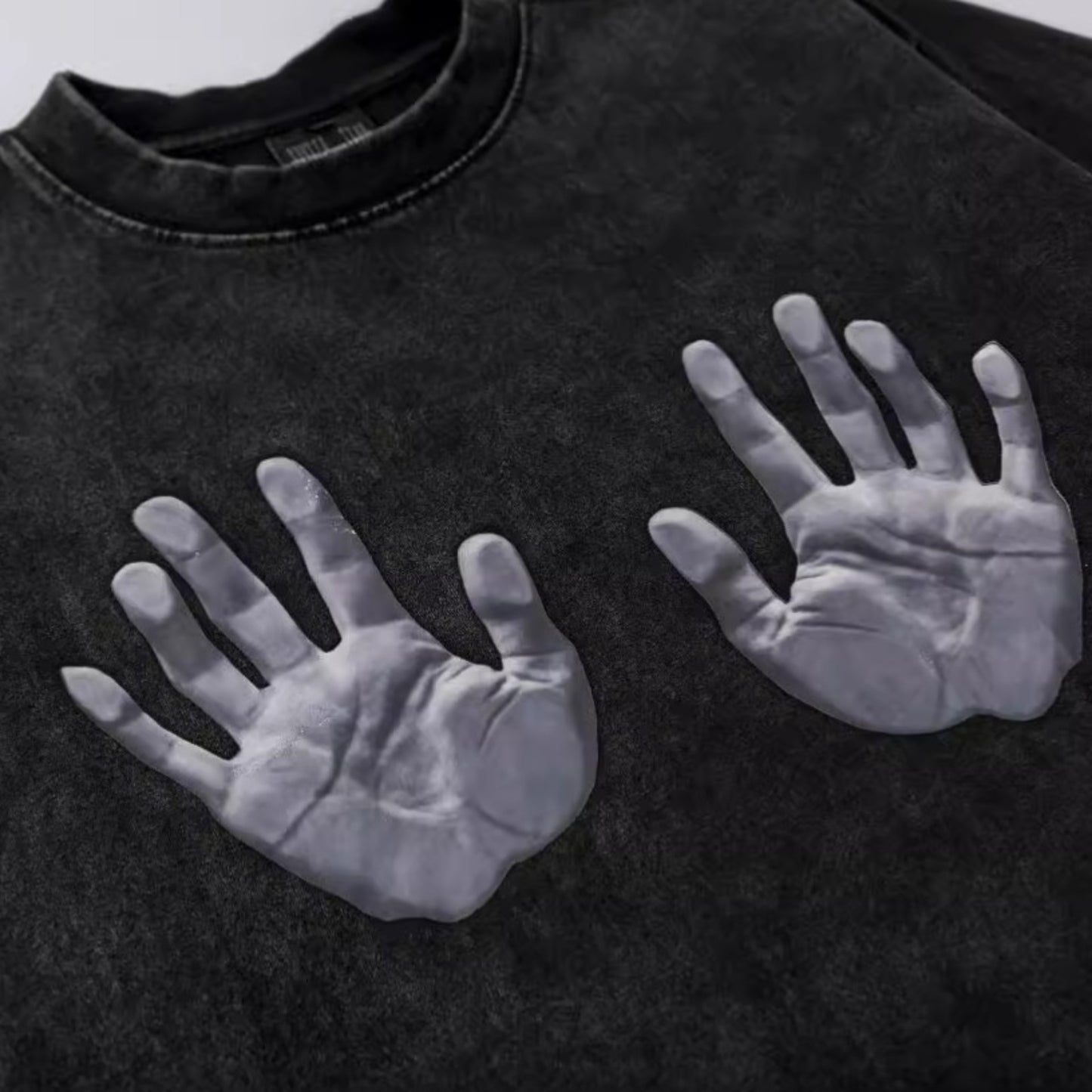1990 Fashion T-Shirt Spring and Summer Washing Water Old Hand Printed Short Sleeve T-Shirt