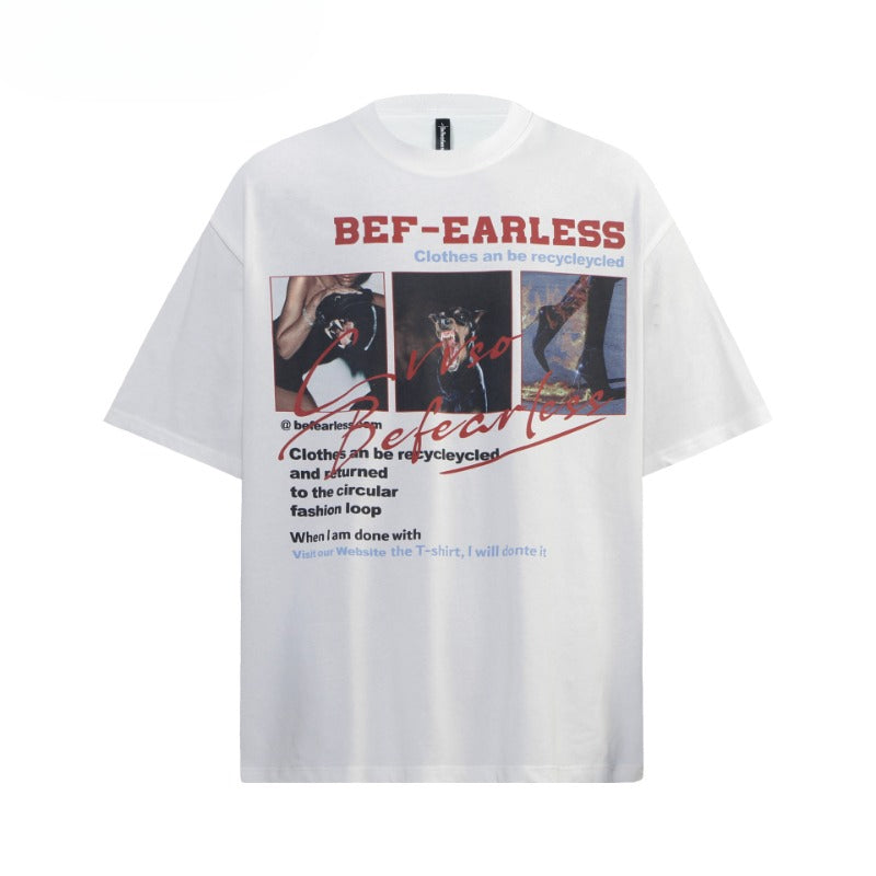 80s And 90s Vintage T Shirts Washed Water Old Letter Short Sleeve T-Shirts