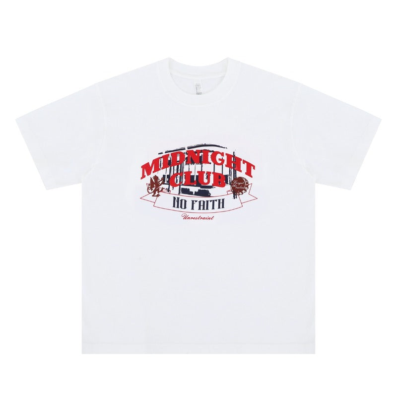 Vintage 90s Hip Hop Clothing Summer Letter Print Loose Casual Crew Neck Short Sleeve T-Shirt