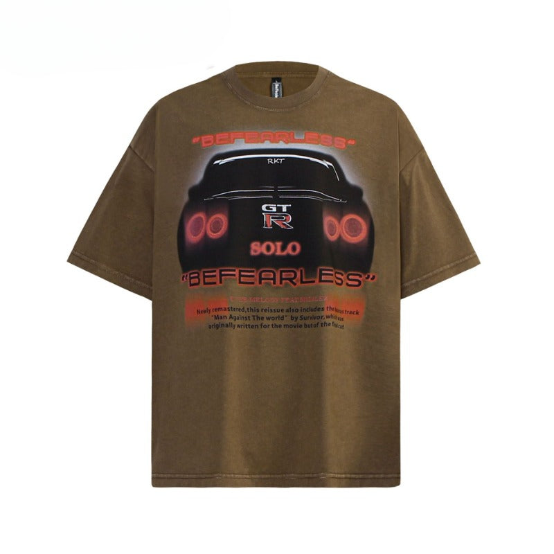 80s And 90s Vintage T Shirts Washed and Old GTR Short Sleeve T-Shirts