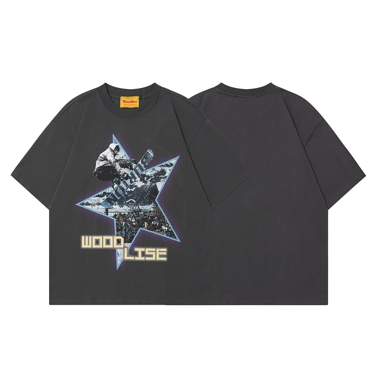 90s West Coast Hip Hop Fashion T Shirts Skateboard Pentagram Print Short Sleeve T-Shirt