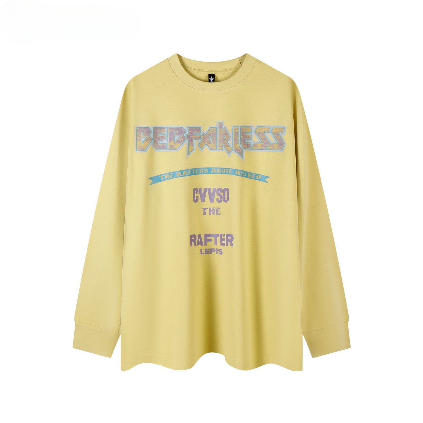 80s And 90s Vintage T-Shirts Autumn Butterfly Alphabet Dopamine Print Long Sleeve T-Shirt