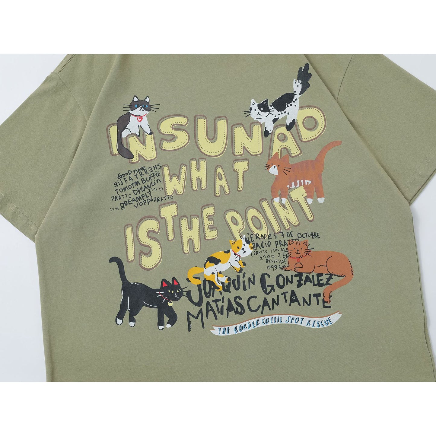 Ye T Shirt Retro Cat Print T-Shirt