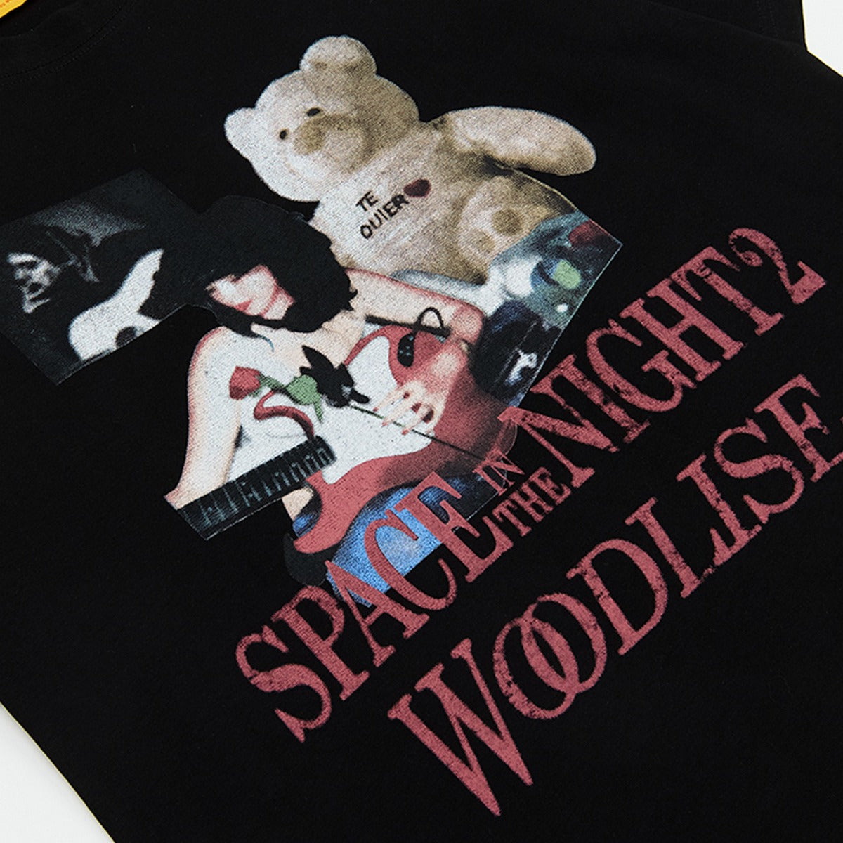 90s West Coast Hip Hop Fashion T Shirts Valentine's Day Bear Print Top