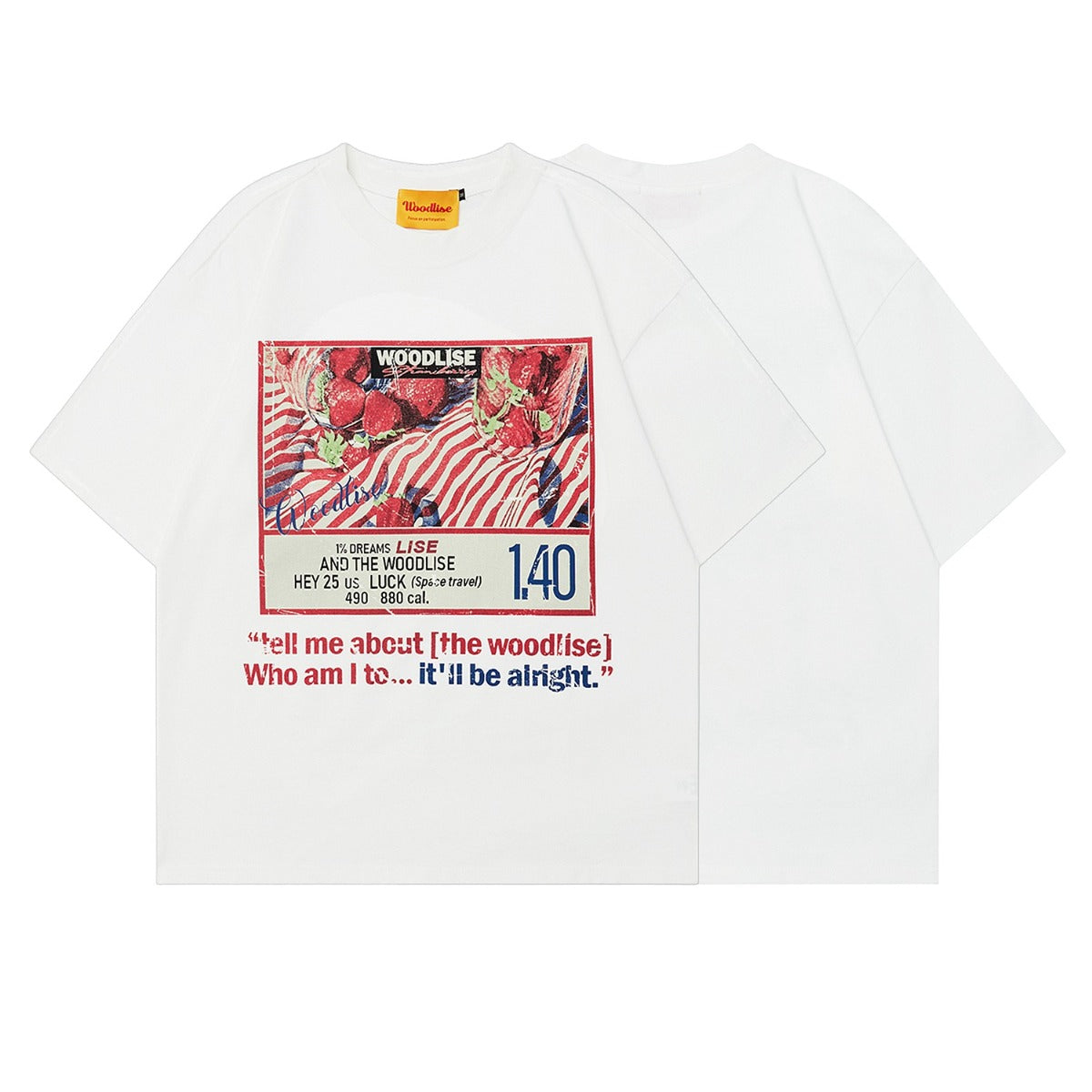 90s West Coast Hip Hop Fashion T Shirts Strawberry Print Half Sleeve Top