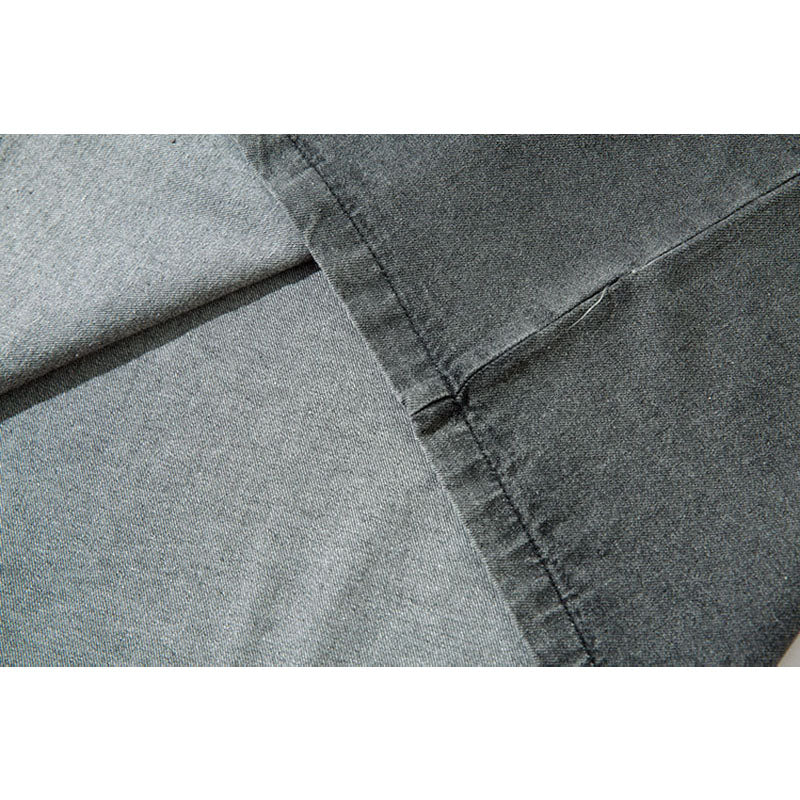 Marcas De Streetwear Denim POLO Neck Long Sleeve T-Shirt Loose Casual Men's and Women's Top