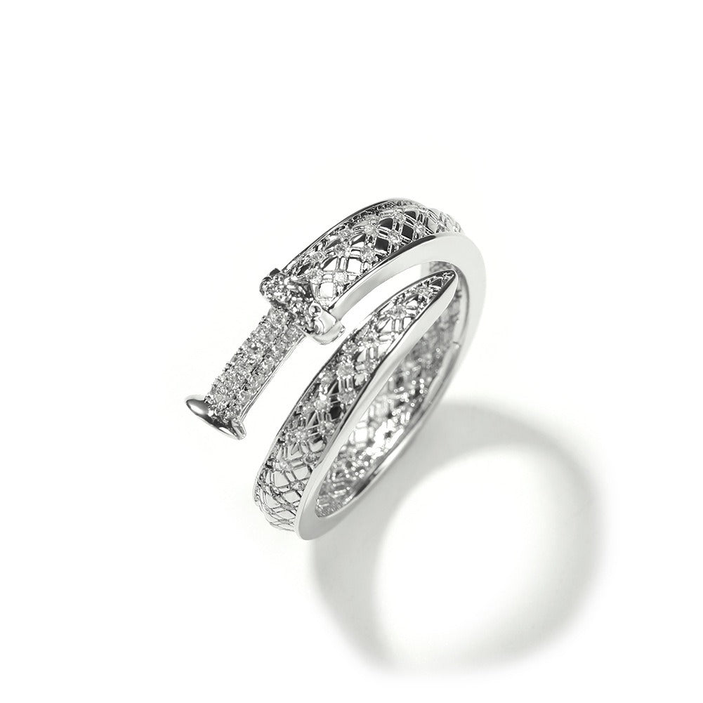 Rings Design Ring Sword Ring Micro Zircon Spectrum