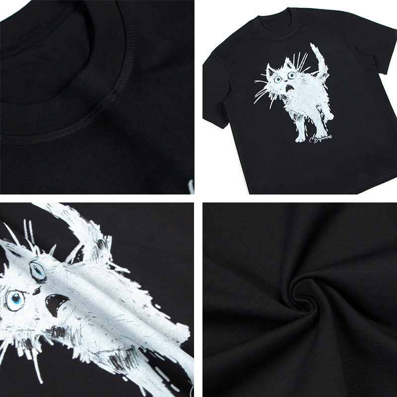 80s And 90s Vintage Surprise Kitten Short Sleeve T-Shirt