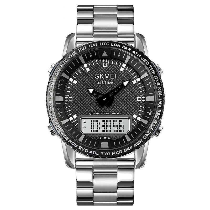 Analog-Digital Watch Outdoor Sports Waterproof Student Electronic Watch