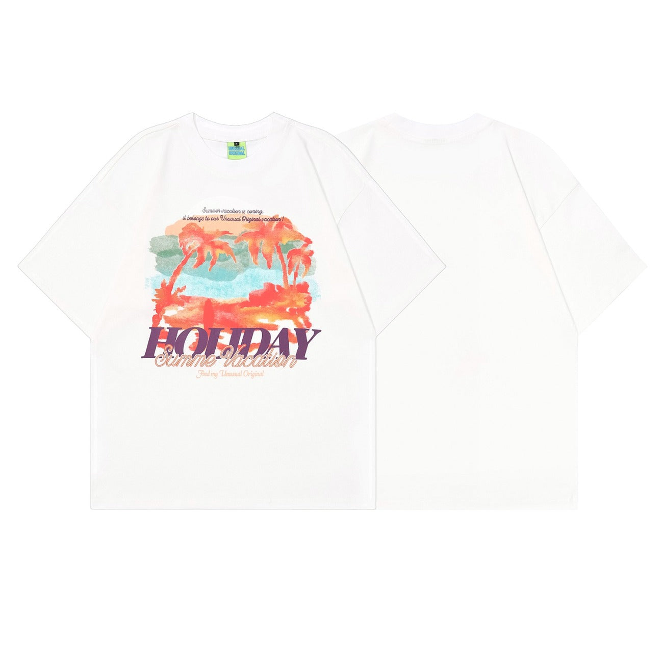 90s West Coast Hip Hop Fashion T Shirts Spring Summer Sunset Beach Print Half Sleeve Top