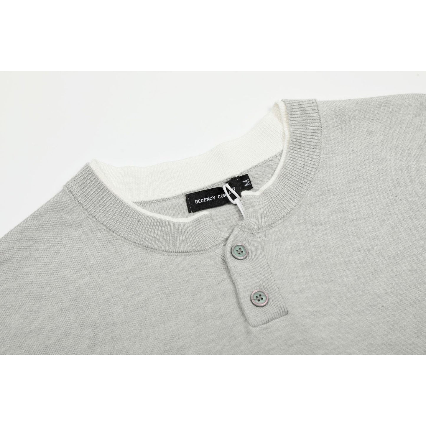 Casual Street Wear Vintage Grey Knitted T-Shirt Short Sleeve Cleanfit Half Sleeve